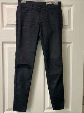 Siwy Black Skinny Jeans with Woven Logo Patch